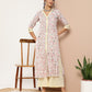 Ahalyaa Women Pink Floral Printed Pleated Gotta Patti Kurta with Palazzos | Swadesiicart