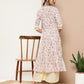 Ahalyaa Women Pink Floral Printed Pleated Gotta Patti Kurta with Palazzos | Swadesiicart