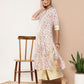 Ahalyaa Women Pink Floral Printed Pleated Gotta Patti Kurta with Palazzos | Swadesiicart