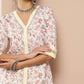 Ahalyaa Women Pink Floral Printed Pleated Gotta Patti Kurta with Palazzos | Swadesiicart