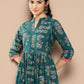Ahalyaa Women Floral Printed Pleated Kurta with Trousers | Swadesiicart