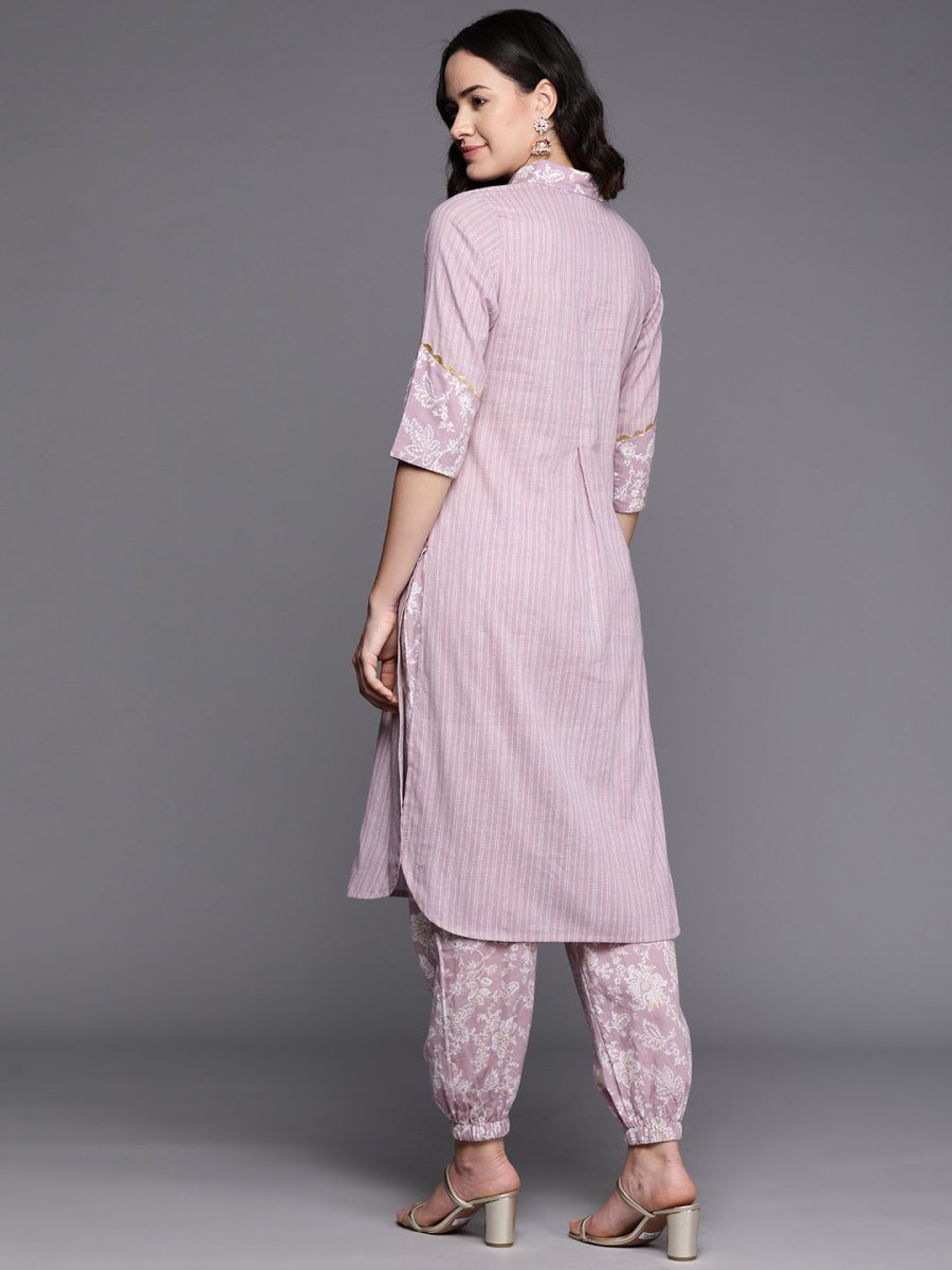 Ahalyaa Floral Printed Regular Gotta Patti Pure Cotton Kurta With Salwar | Swadesiicart