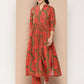 Ahalyaa Women Floral Printed Pleated Gotta Patti Kurta with Trousers | Swadesiicart