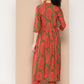 Ahalyaa Women Floral Printed Pleated Gotta Patti Kurta with Trousers | Swadesiicart