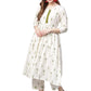 Ahalyaa Pure Cotton Off White Gathered Kurta With Pant | Swadesiicart