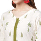 Ahalyaa Pure Cotton Off White Gathered Kurta With Pant | Swadesiicart