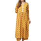Ahalyaa Mustard Gathered Printed Kurta With Pant | Swadesiicart