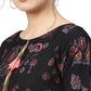 Ahalyaa Black Poly Crepe A-Line Kurta Set | Swadesiicart
