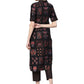 Ahalyaa Black Poly Crepe Pathani Kurta Set | Swadesiicart