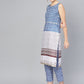 Ahalyaa Women Blue & White Printed Kurta with Trousers | Swadesiicart