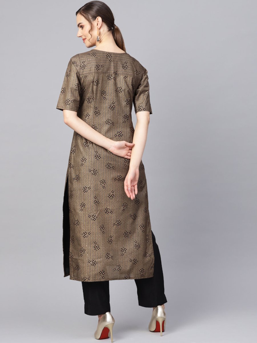 Ahalyaa Printed High Low Hem Kurta with Trouser | Swadesiicart