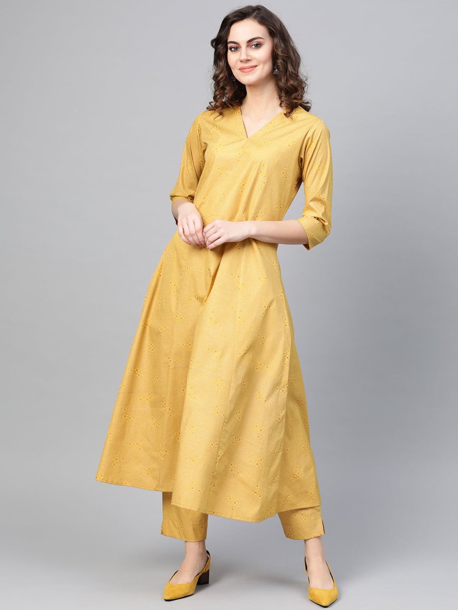 Ahalyaa Women A-Line Crepe Kurta With Pant | Swadesiicart
