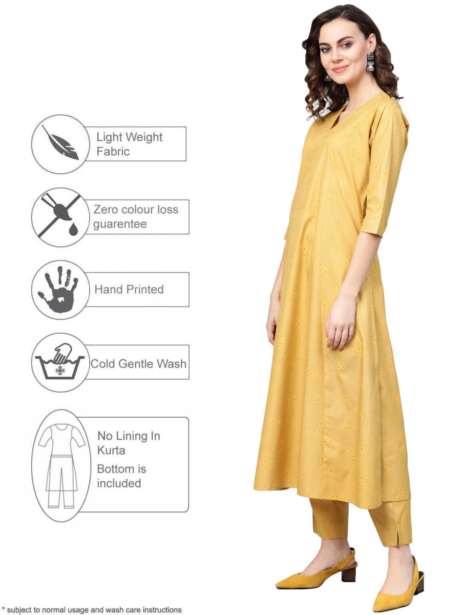 Ahalyaa Women A-Line Crepe Kurta With Pant | Swadesiicart