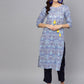 Ahalyaa Blue Straight Kurta with Pant | Swadesiicart