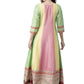Ahalyaa Women Pink & Yellow Colourblocked Kurta with Palazzos | Swadesiicart