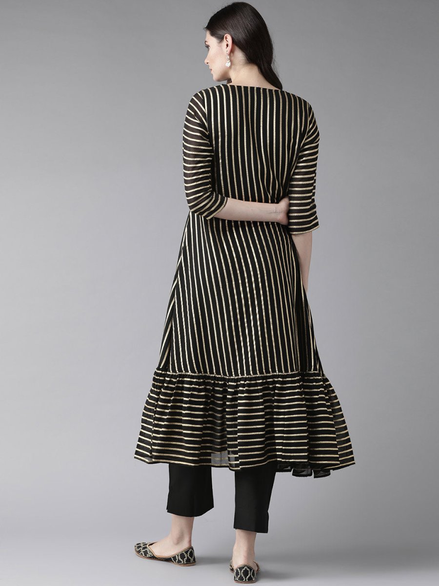 Ahalyaa Black Kurta with Trouser | Swadesiicart