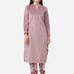 Ahalyaa Lilac Solid Kurta & Floral Pant Set | Swadesiicart