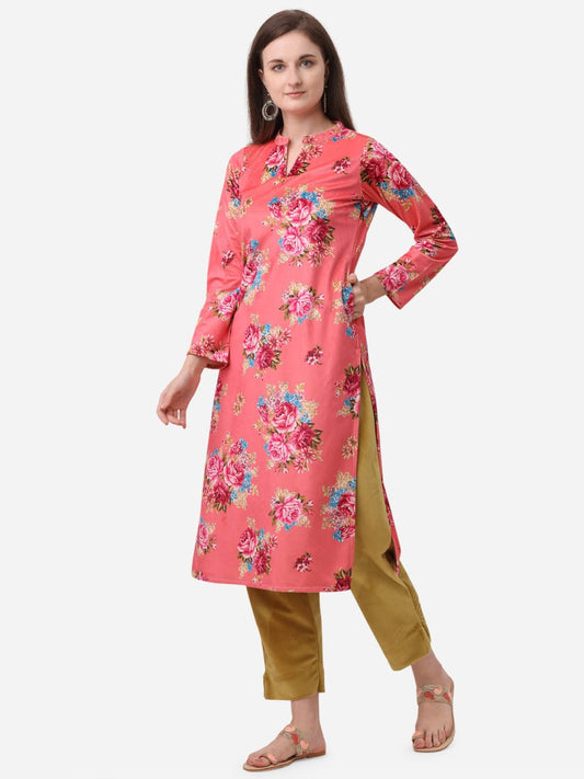 Ahalyaa Red Velvet Kurta With Pant | Swadesiicart