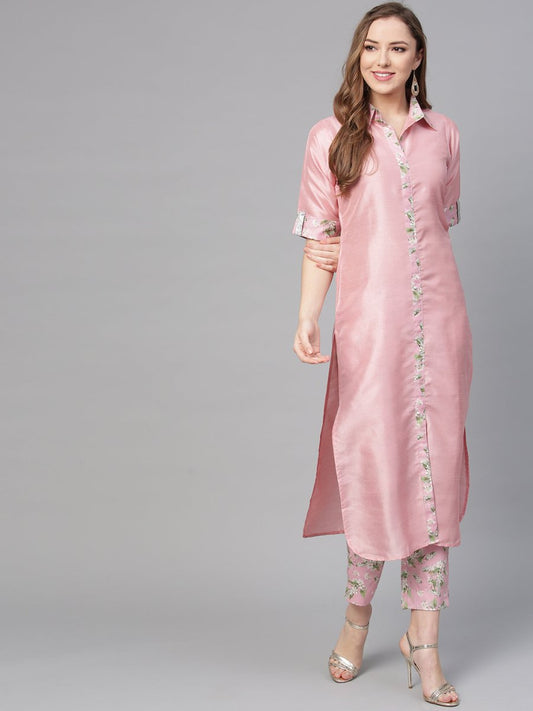 Ahalyaa Digital Print Straight Poly Silk Kurta With Digital Print Pant | Swadesiicart