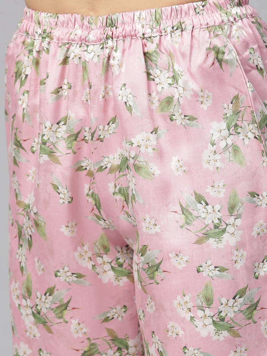 Ahalyaa Digital Print Straight Poly Silk Kurta With Digital Print Pant | Swadesiicart