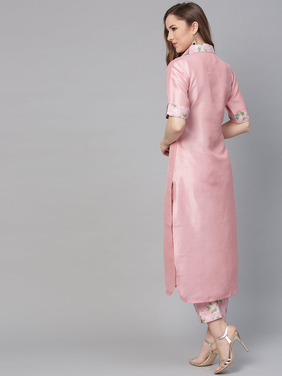 Ahalyaa Digital Print Straight Poly Silk Kurta With Digital Print Pant | Swadesiicart