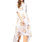 Ahalyaa White & Peach Floral Kurta With Pant | Swadesiicart