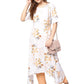 Ahalyaa White & Peach Floral Kurta With Pant | Swadesiicart
