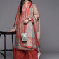 Ahalyaa Women Maroon Printed Gotta Patti Velvet Kurta with Palazzos & With Dupatta | Swadesiicart