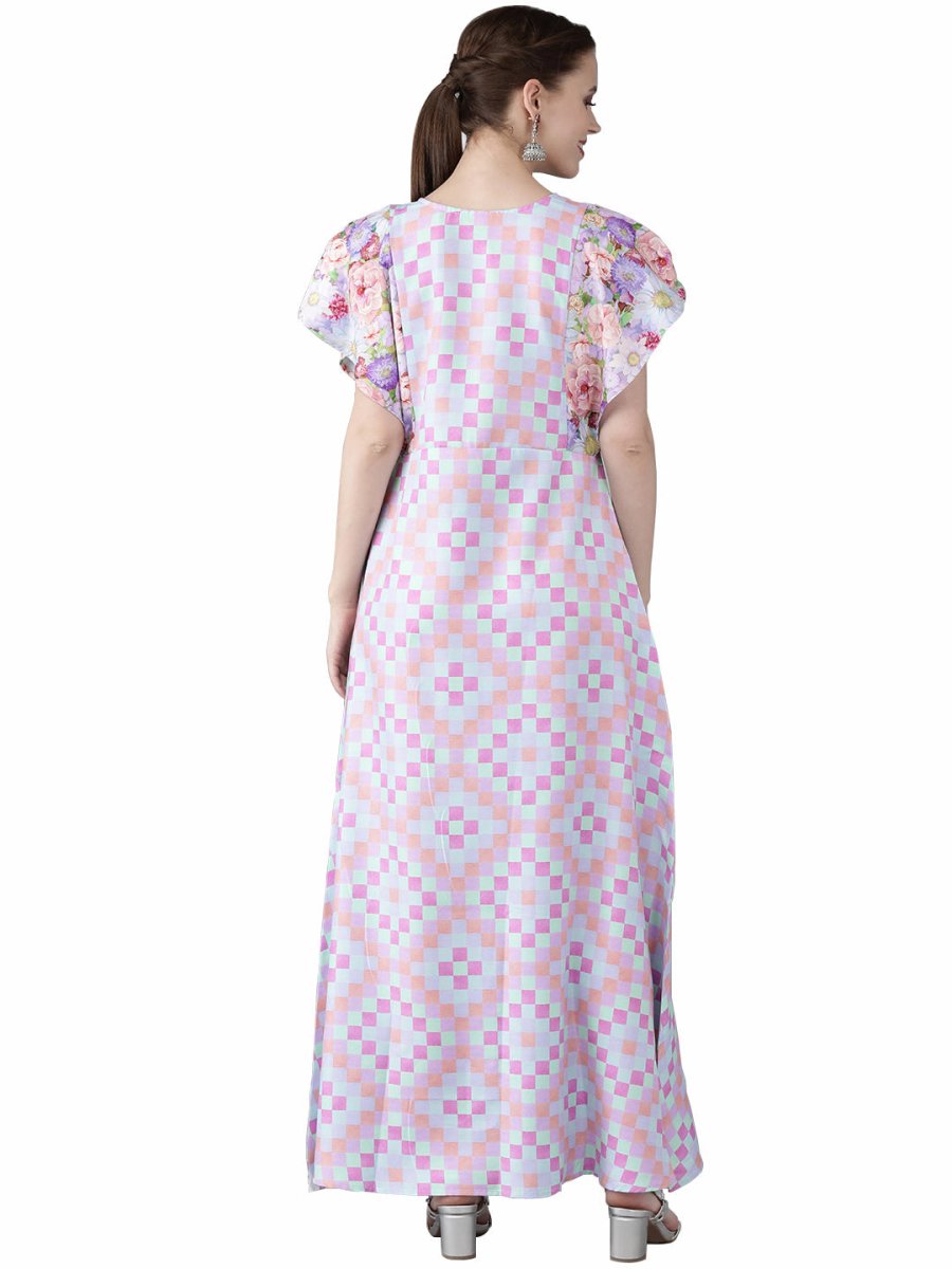 Ahalyaa Printed Long A- Line Kurta | Swadesiicart