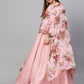 Ahalyaa Women Pink Floral A Line Fusion Dresses | Swadesiicart