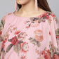 Ahalyaa Women Pink Floral A Line Fusion Dresses | Swadesiicart