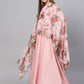 Ahalyaa Women Pink Floral A Line Fusion Dresses | Swadesiicart