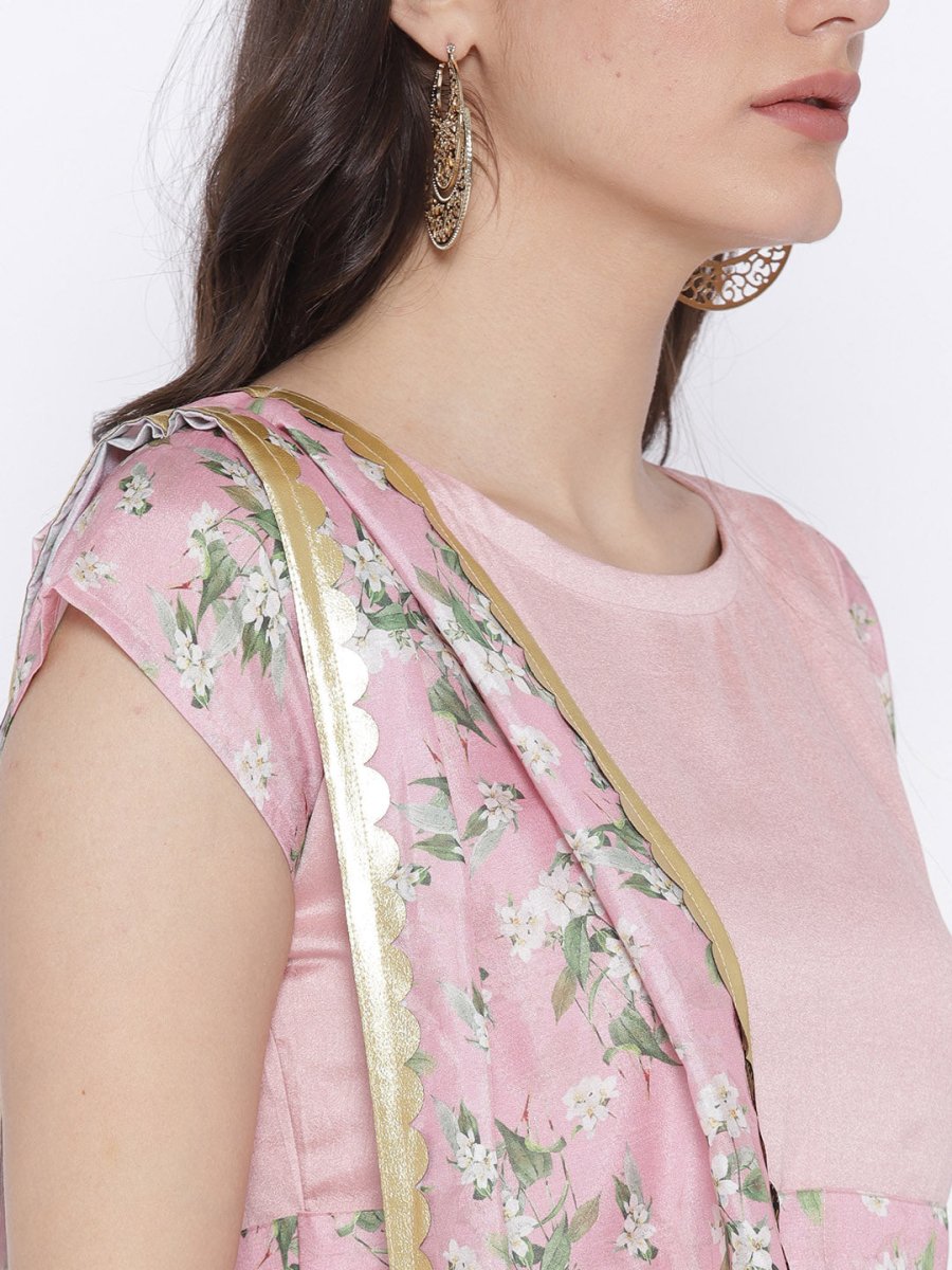 Ahalyaa Women Pink Solid Anarkali Kurta | Swadesiicart