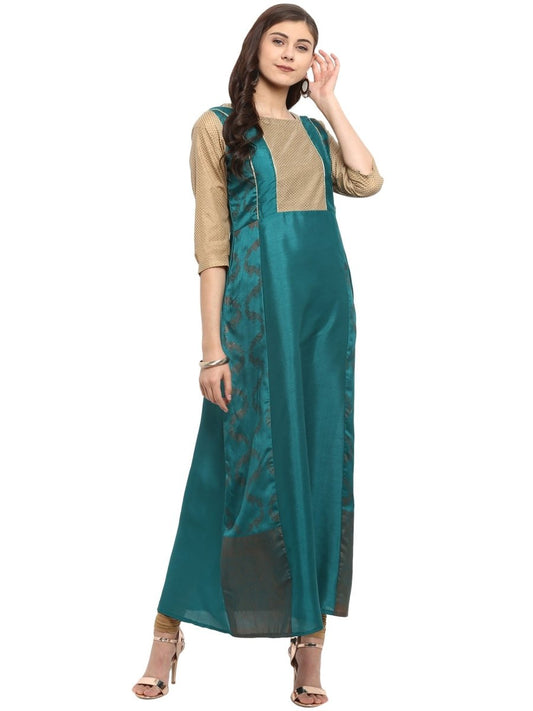 Ahalyaa Partywear Foil Print Beautiful Kurta | Swadesiicart