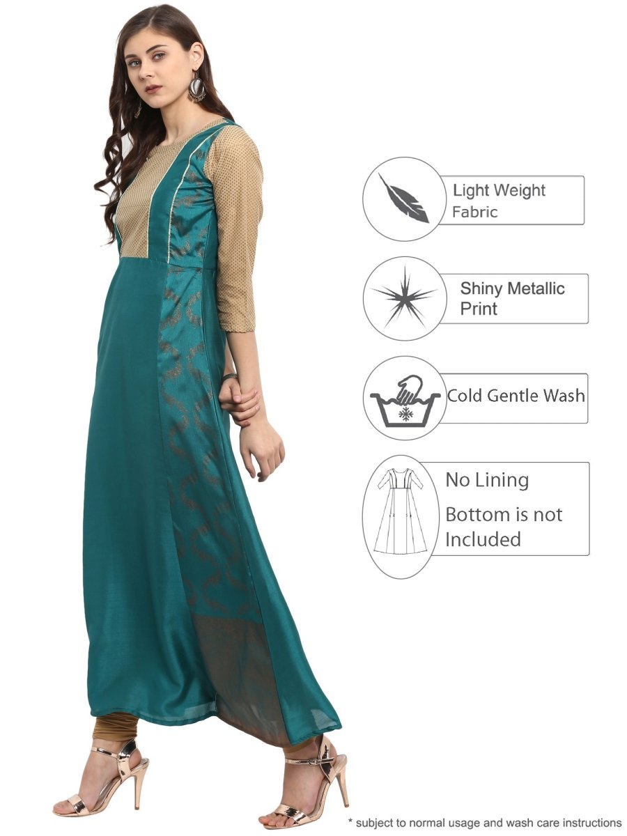 Ahalyaa Partywear Foil Print Beautiful Kurta | Swadesiicart