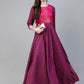 Ahalyaa Purple & Golden Screen Printed Maxi Dress | Swadesiicart
