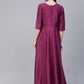 Ahalyaa Purple & Golden Screen Printed Maxi Dress | Swadesiicart