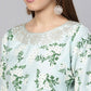 Ahalyaa Sky Blue Printed Asymmetric Kurta | Swadesiicart