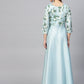 Ahalyaa Sky Blue Pigment Print A-Line Kurta | Swadesiicart