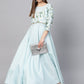 Ahalyaa Sky Blue Pigment Print A-Line Kurta | Swadesiicart