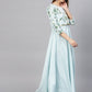 Ahalyaa Sky Blue Pigment Print A-Line Kurta | Swadesiicart