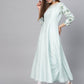 Ahalyaa Sky Blue Pigment Print Anarkali Beautiful Kurta | Swadesiicart