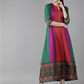 Ahalyaa Women Multicoloured Colourblocked Panalled Maxi Dress | Swadesiicart