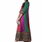 Ahalyaa Women Multicoloured Colourblocked Panalled Maxi Dress | Swadesiicart