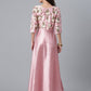 Ahalyaa Art Silk Pink Solid Kurta With Attached Floral Print Jacket | Swadesiicart