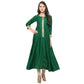 Ahalyaa Women's Green And Gold Anarkali For Festive And Party Wear | Swadesiicart