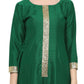 Ahalyaa Women's Green And Gold Anarkali For Festive And Party Wear | Swadesiicart