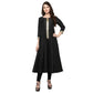 Ahalyaa Women's Black And Gold Anarkali For Festive And Party Wear | Swadesiicart