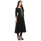 Ahalyaa Women's Black And Gold Anarkali For Festive And Party Wear | Swadesiicart