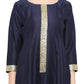 Ahalyaa Women's Navy Blue And Gold Anarkali For Festive And Party Wear | Swadesiicart